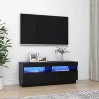TV staliukas Televizoriaus spintelė su LED apšvietimu, juoda, 100x35x40cm