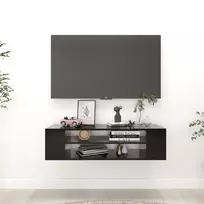 TV staliukas Pakabinama TV spintelė, juoda, 100x30x26,5cm, mediena