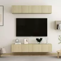 TV staliukas Televizoriaus spintelės, 4vnt., ąžuolo, 80x30x30cm, mediena
