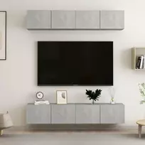 TV staliukas Televizoriaus spintelės, 4vnt., betono, 80x30x30cm, mediena