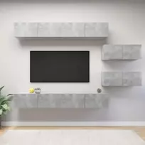 TV staliukas Televizoriaus spintelių komplektas, 6 dalių, betono, mediena
