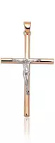 Auksinis pakabukas kryželis. Metalas: Raudonas/Baltas Auksas. Praba: 585°. - 1.08 g. - 32 mm.