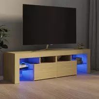 TV staliukas Televizoriaus spintelė su LED, sonoma ąžuolo, 140x36,5x40cm