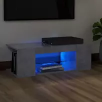 TV staliukas Tv spintelė su LED apšvietimu, betono pilka, 90x39x30cm