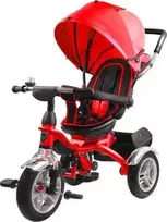 Lean Toys Triratis dviratukas su stogeliu PRO500, raudonas su juodu rėmu