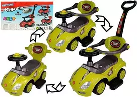 Lean Cars Paspiriama mašinėlė-stumdukas Mega Car 3in1, geltona