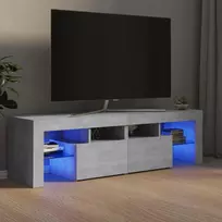 TV staliukas Televizoriaus spintelė su LED, betono pilka, 140x36,5x40cm