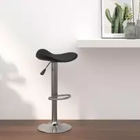 Baro taburetė, juoda, chromuotas plienas ir dirbtinė oda