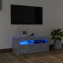 TV staliukas TV spintelė su LED apšvietimu, betono pilka, 90x35x40cm
