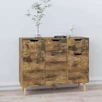 Šoninė spintelė, dūminė ąžuolo, 90x30x72cm, apdirbta mediena