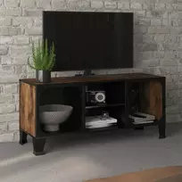 TV staliukas Televizoriaus spintelė, kaimiška ruda, 105x36x47cm, metalas/MDF