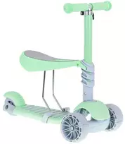 SCOOTER Triratis motoroleris su balansine sėdyne mėtų pilkos spalvos LED