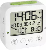 TFA TFA 60.2528.02 Bingo balta skaitmeninis RC Alarm Laikrodis ne. TemperName