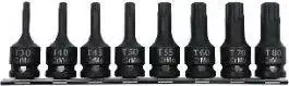 Zestaw Rinkinys 8 smūginių antgalių rinkinys 1/2' Torx T30-T80 Proline