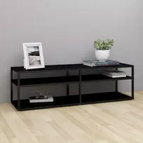 TV staliukas Televizoriaus spintelė, juoda, 140x40x40,5cm, grūdintas stiklas