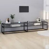 TV staliukas TV spintelė, skaidri, 220x40x40,5cm, grūdintas stiklas