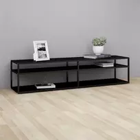 TV staliukas Televizoriaus spintelė, juoda, 180x40x40,5cm, grūdintas stiklas
