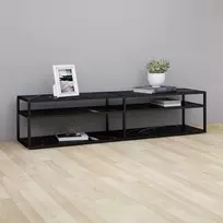 TV staliukas Televizoriaus spintelė, juodo marmuro, 180x40x40,5cm, stiklas