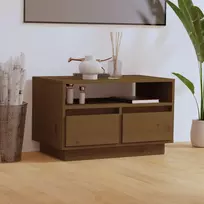 TV staliukas Televizoriaus spintelė, medaus ruda, 60x35x37cm, pušies masyvas