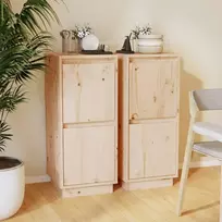 Šoninės spintelės, 2vnt., 31,5x34x75cm, pušies medienos masyvas