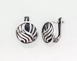 Sidabriniai auskarai anglišku užsegimu, Metalas: Sidabras, Praba: 925°, - 3.1 g. - 14 mm.