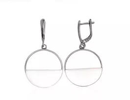 Sidabriniai auskarai anglišku užsegimu, Metalas: Sidabras, Praba: 925°, - 5.3 g. - 45 mm.