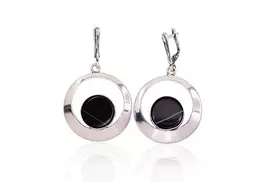 Sidabriniai auskarai anglišku užsegimu, Metalas: Sidabras, Praba: 925°, Akmuo: Agatas - 14.9 g. - 54 mm.