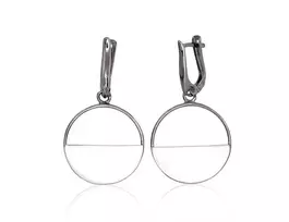 Sidabriniai auskarai anglišku užsegimu, Metalas: Sidabras, Praba: 925°, - 4.5 g. - 38 mm.