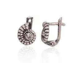 Sidabriniai auskarai anglišku užsegimu, Metalas: Sidabras, Praba: 925°, Akmuo: Cirkonai - 1.7 g. - 11 mm.