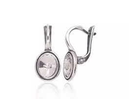 Sidabriniai auskarai anglišku užsegimu, Metalas: Sidabras, Praba: 925°, Akmuo: Kristalai - 3.3 g. - 20 mm.