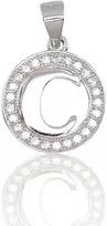 Sidabrinis Pakabukas - Vardo Raidė. Metalas: Sidabras. Praba: 925°. Akmuo: Cirkonai - 1.8 g. - 21 mm.
