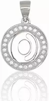 Sidabrinis Pakabukas - Vardo Raidė. Metalas: Sidabras. Praba: 925°. Akmuo: Cirkonai - 1.8 g. - 21 mm.