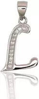 Sidabrinis Pakabukas - Vardo Raidė. Metalas: Sidabras. Praba: 925°. Akmuo: Cirkonai - 1.3 g. - 22 mm.