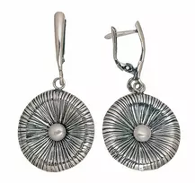Sidabriniai auskarai anglišku užsegimu, Metalas: Sidabras, Praba: 925°, Akmuo: Perlai - 47 mm. - 8.7 g.