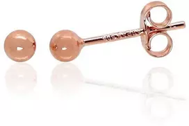 Auksiniai auskarai vinukai, Raudonas Auksas, Be akmens - 3 mm. - 0.33 g.
