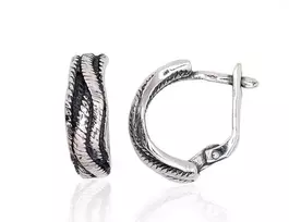 Sidabriniai auskarai anglišku užsegimu, Metalas: Sidabras, Praba: 925°, - 18 mm. - 5.1 g.