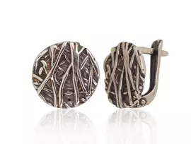 Sidabriniai auskarai anglišku užsegimu, Metalas: Sidabras, Praba: 925°, - 3.4 g. - 14 mm.