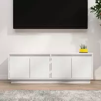 TV staliukas Televizoriaus spintelė, balta, 110x34x40cm, pušies masyvas