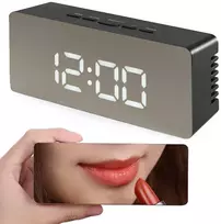 Veidrodinis LCD žadintuvas su termometru ir naktine lempute