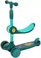 Lean Sport Lean Toys Triratis balansinis paspirtukas Saddle Žalias Music Diodes Lion