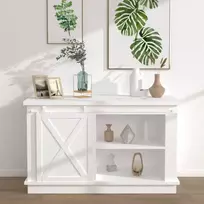 Stumdomų spintelės durelių rinkinys, baltas, 122cm, plienas