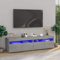 TV staliukas Televizoriaus spintelės su LED, 2vnt., betono, 75x35x40cm