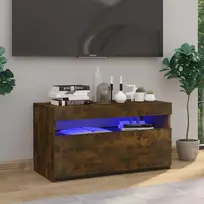 TV staliukas Televizoriaus spintelė su LED, dūminio ąžuolo, 75x35x40cm