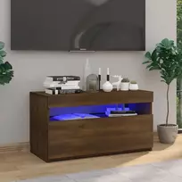 TV staliukas Televizoriaus spintelė su LED, ruda ąžuolo, 75x35x40cm