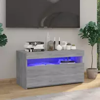 TV staliukas Televizoriaus spintelė su LED apšvietimu, pilka, 75x35x40cm