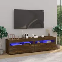 TV staliukas Televizoriaus spintelės su LED, 2vnt., ąžuolo, 75x35x40cm