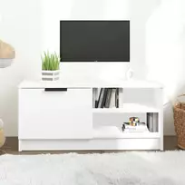 TV staliukas Televizoriaus spintelė, balta, 80x35x36,5cm, apdirbta mediena