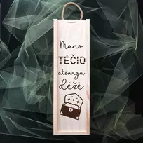 Medinė butelio dėžė "Tėčio atsargų skrynia"