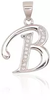 Sidabrinis Pakabukas - Vardo Raidė. Metalas: Sidabras. Praba: 925°. Akmuo: Cirkonai - 2.2 g. - 23 mm.
