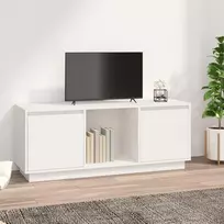 TV staliukas Televizoriaus spintelė, balta, 110,5x35x44cm, pušies masyvas
